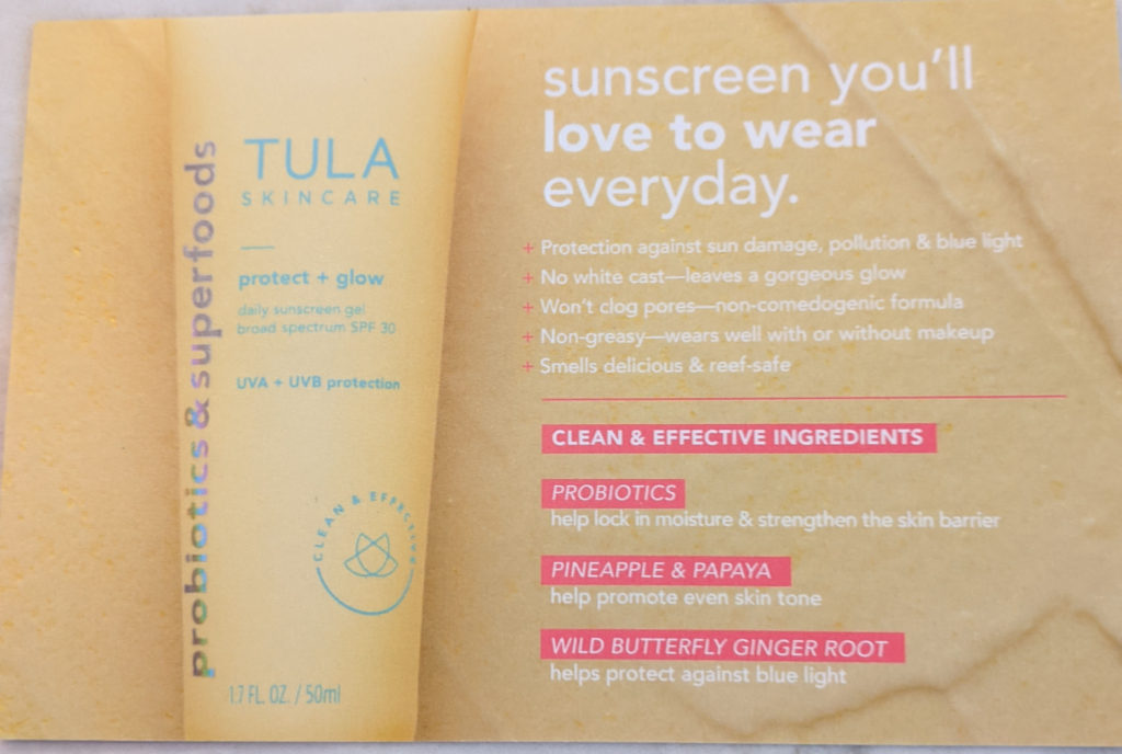 tula skincare postcard with everyday mistake